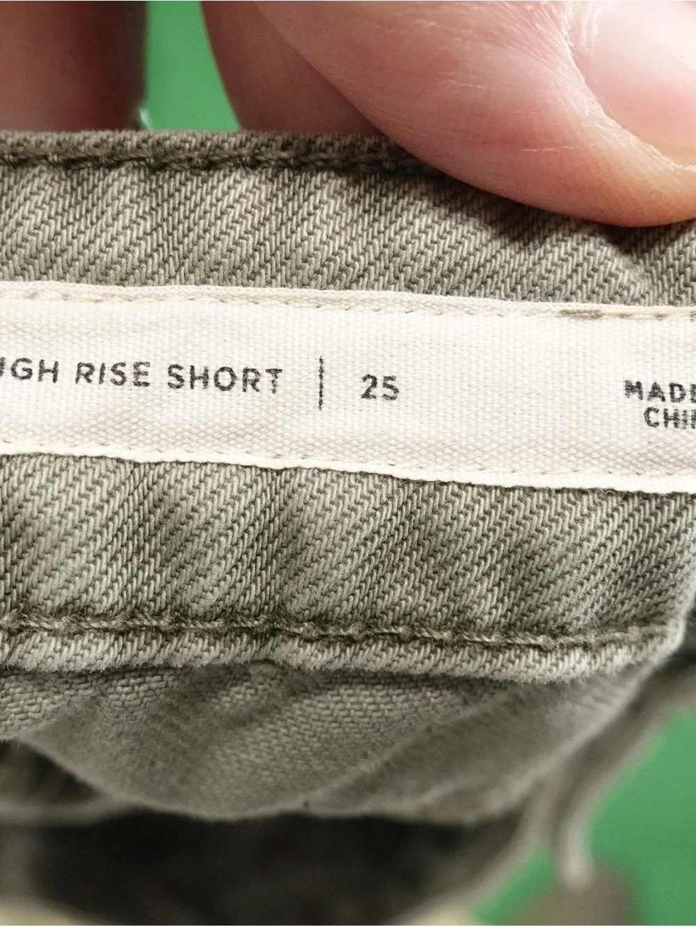 PacSun Olive Green Distressed High-Rise Jean Shorts